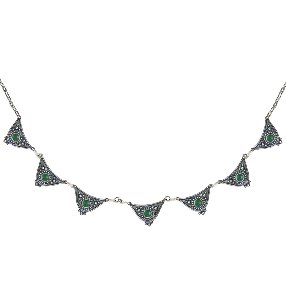 Sterling Silver Gemstone Necklace With Jade